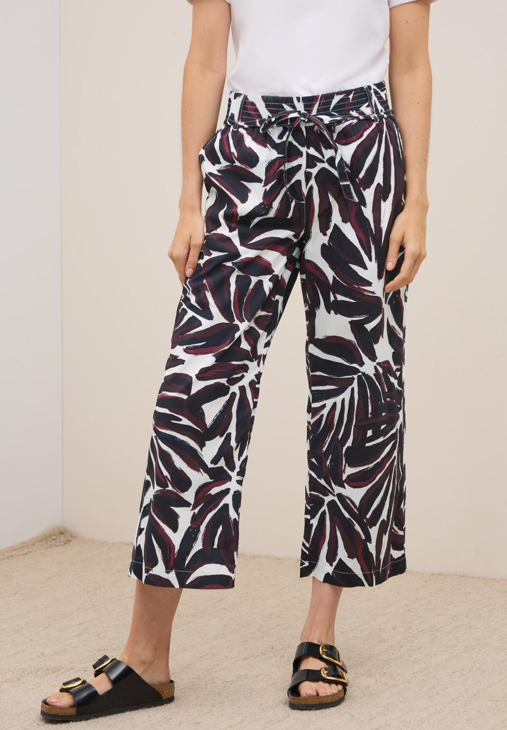 Gemusterte Wide Leg Hose, Cecil
