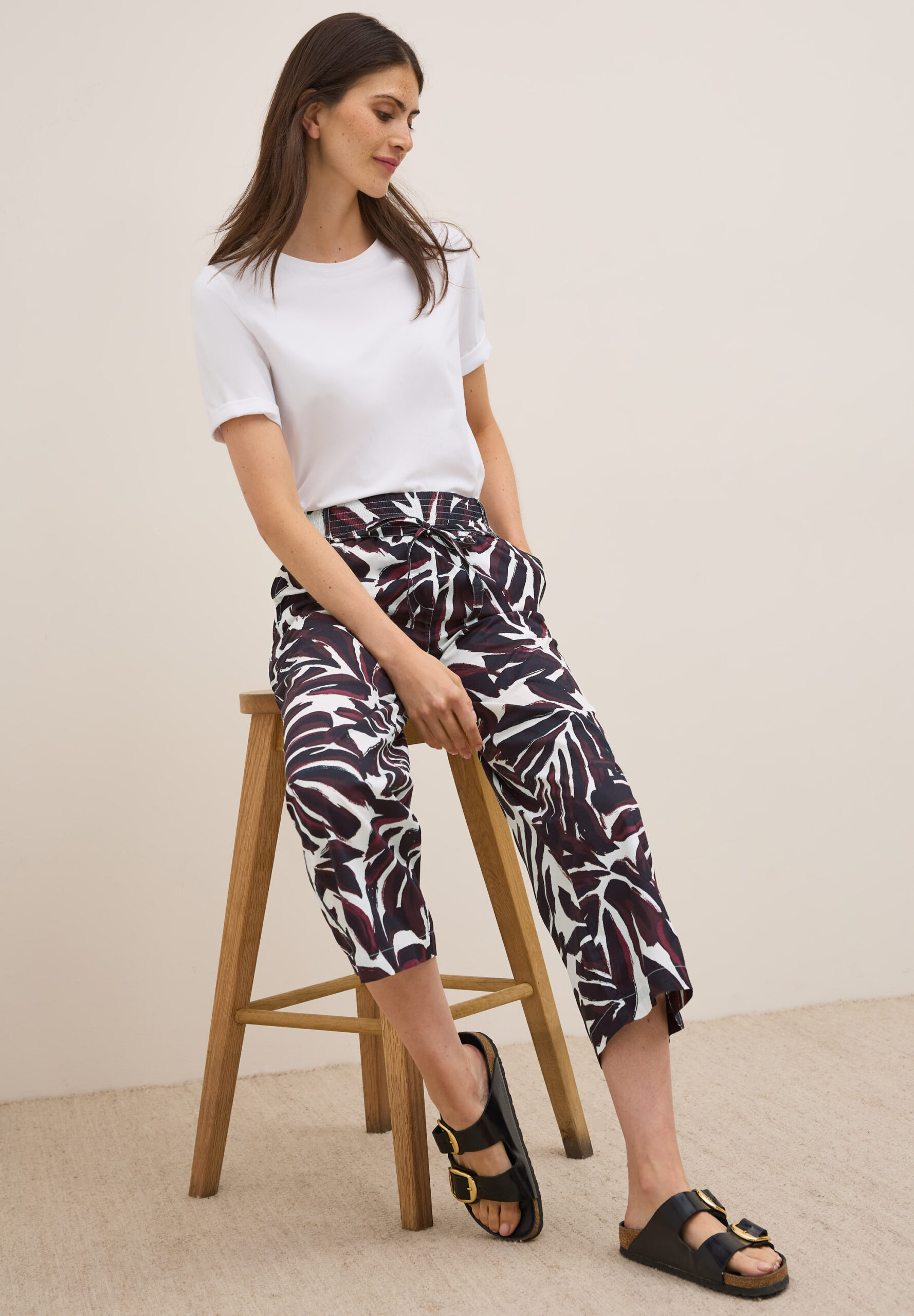 Gemusterte Wide Leg Hose, Cecil
