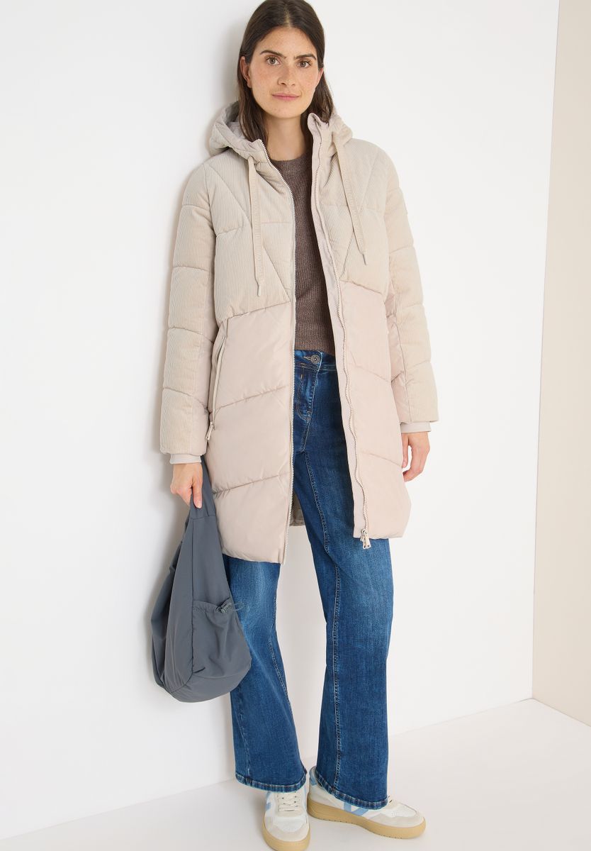 Puffer Mantel mit Cordmix, Cecil