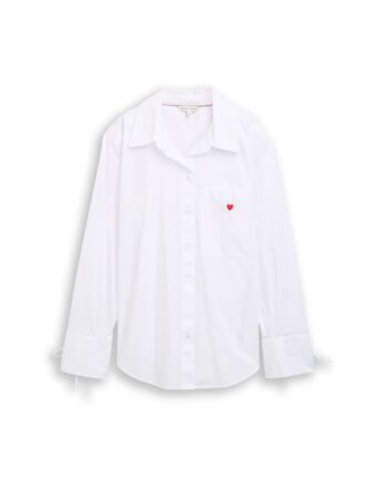 Oversize Hemdbluse mit Herz-Stickerei, Tom Tailor