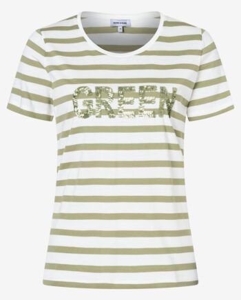 Streifenshirt mit Paillettenschrift, more and more