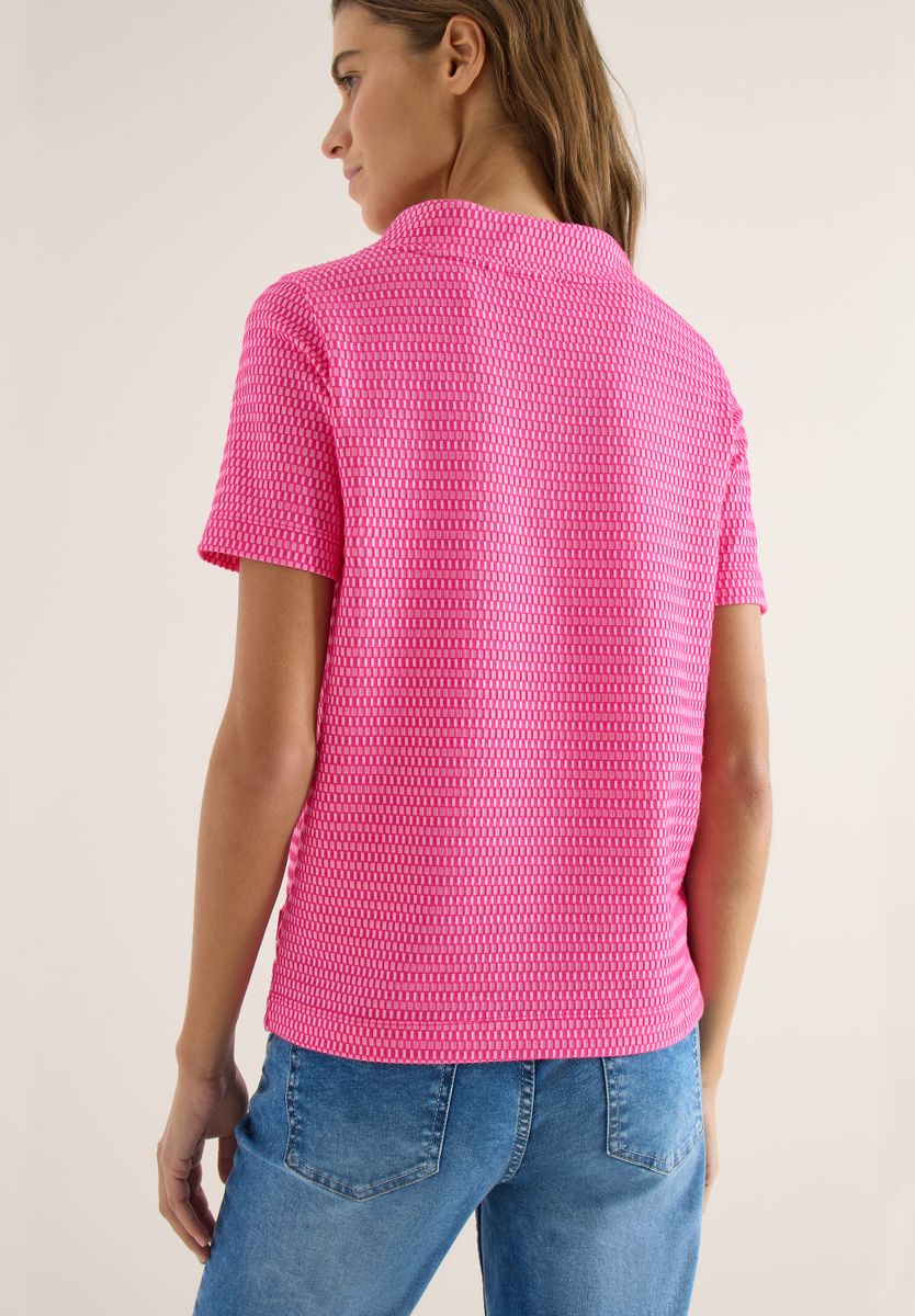 Shirt mit Funnel Neck im Two-Tone-Look, Cecil