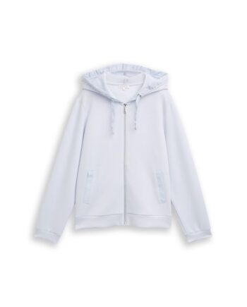 Hoodie Sweatjacke aus Scuba, Tom Tailor