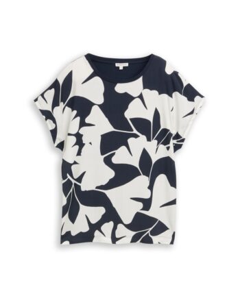 T-Shirt im Material-Mix, Tom Tailor