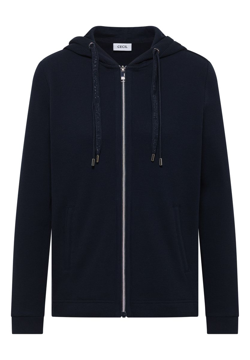 Langarm Jacke mit Kapuze und Taschen, Cecil