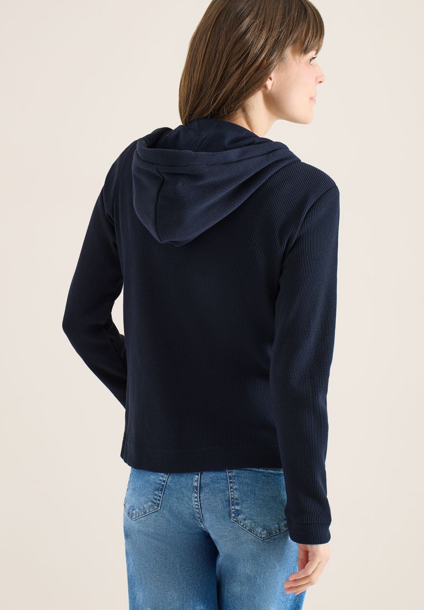 Langarm Jacke mit Kapuze und Taschen, Cecil