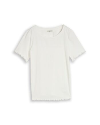 T-Shirt mit Rippstruktur, Tom Tailor